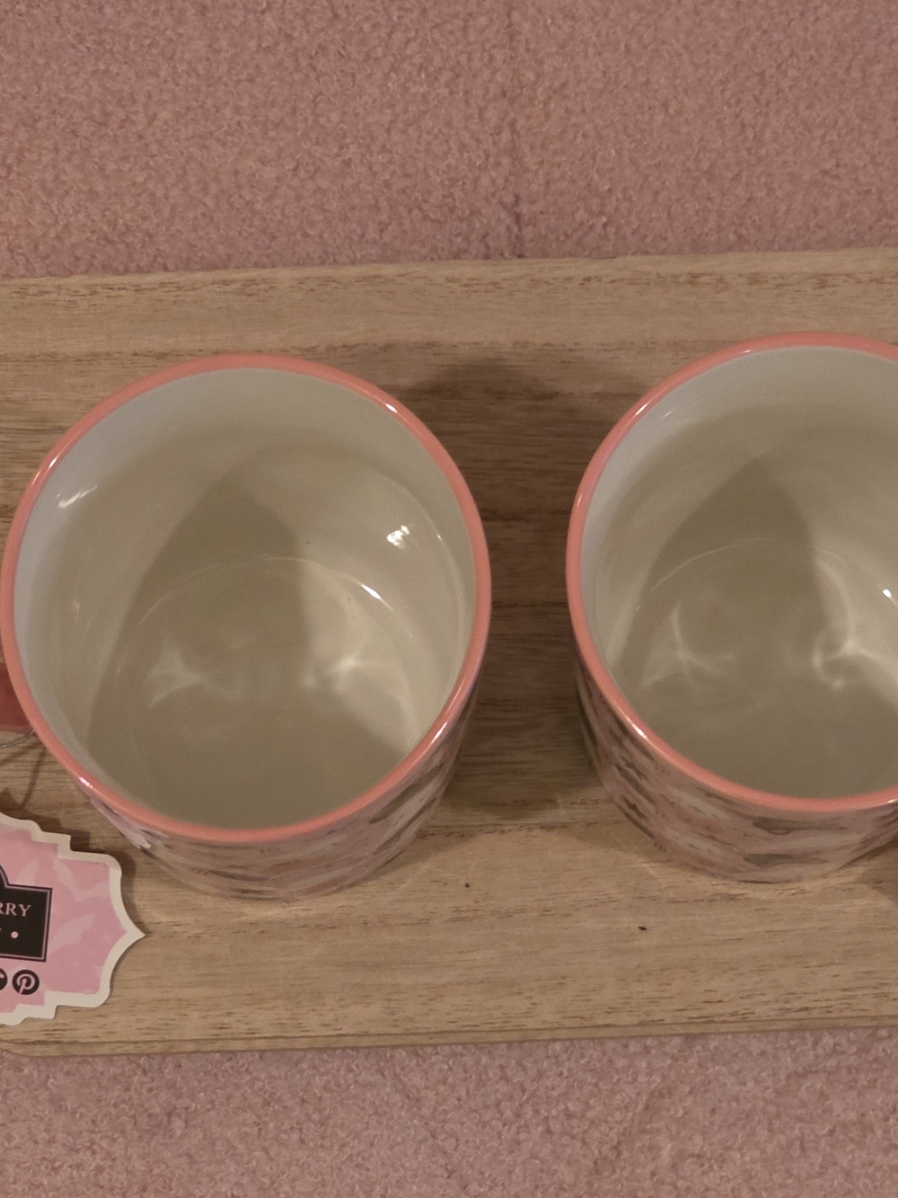 Halloween Pink Ghost, Bats & Spider Ceramic Mug - Set of 2 - Picture 3 of 5